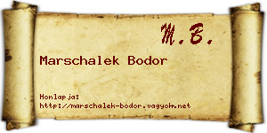 Marschalek Bodor névjegykártya